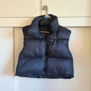Black Cropped Puffer Vest